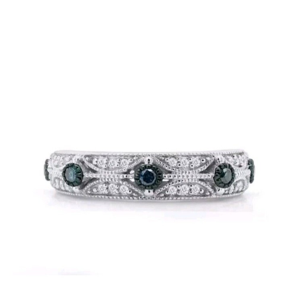 QVC By Affinity 1/5cttw Real Diamond Sterling Silver Estate Style Ring Size 7